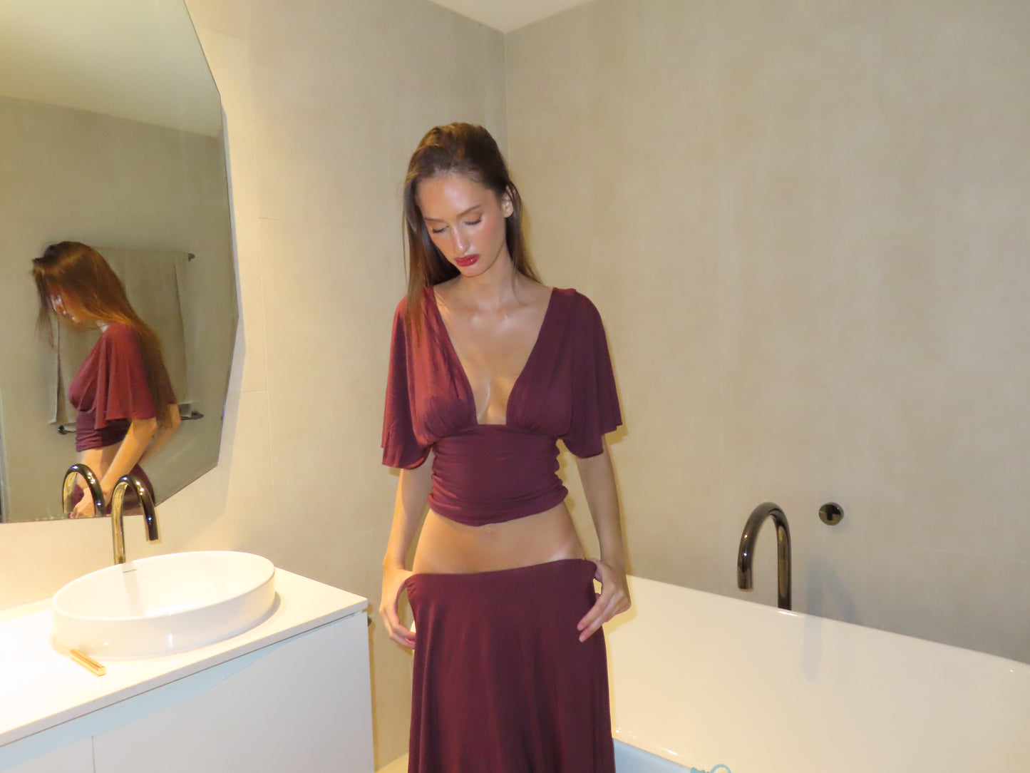 Yuliia Top ~ Burgundy