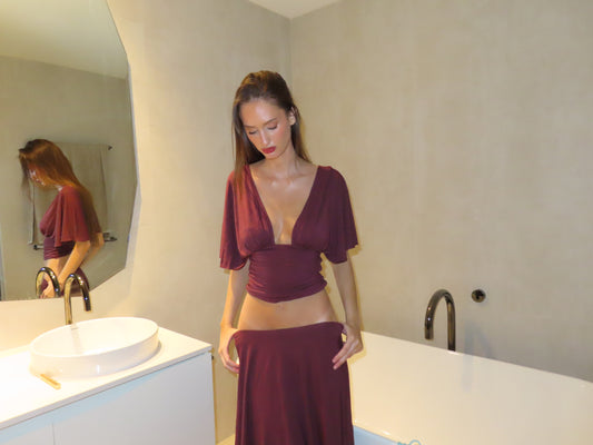 Yuliia Top ~ Burgundy