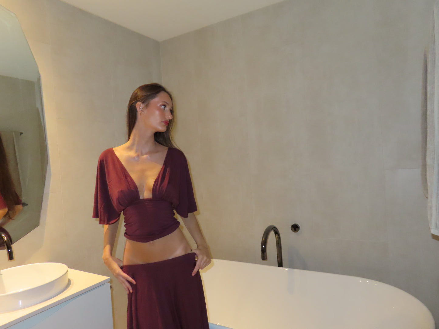 Yuliia Top ~ Burgundy