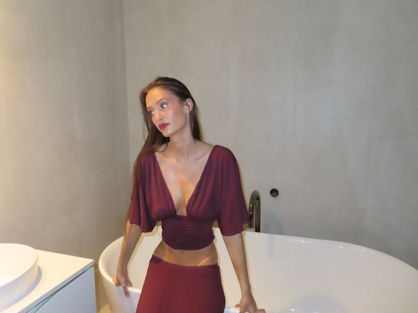 Yuliia Top ~ Burgundy